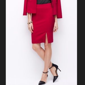 Ann Taylor Red Pencil Skirt 0 NWOT